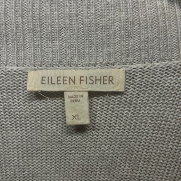 Eileen Fisher Sweater Cardigan Open Front Beige Organic Cotton Comfy Casual XL - Picture 6 of 8